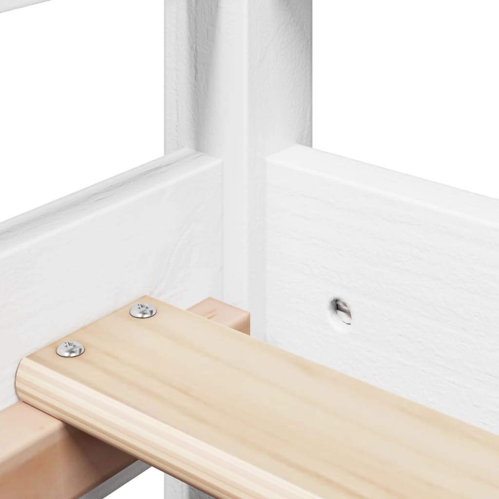 vidaXL Tagesbett und Bank mit Dach Weiß 80x200 cm Kiefernholz
