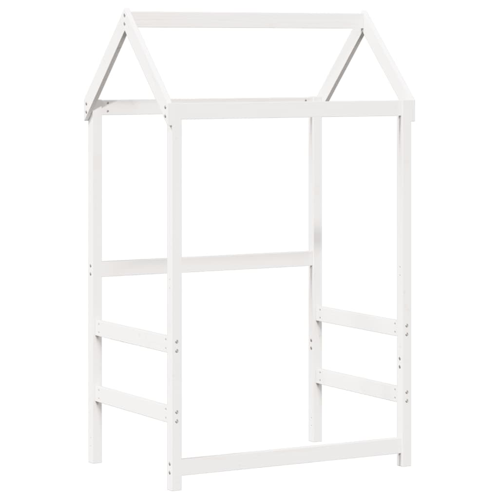 vidaXL Tagesbett und Bank mit Dach Weiß 80x200 cm Kiefernholz