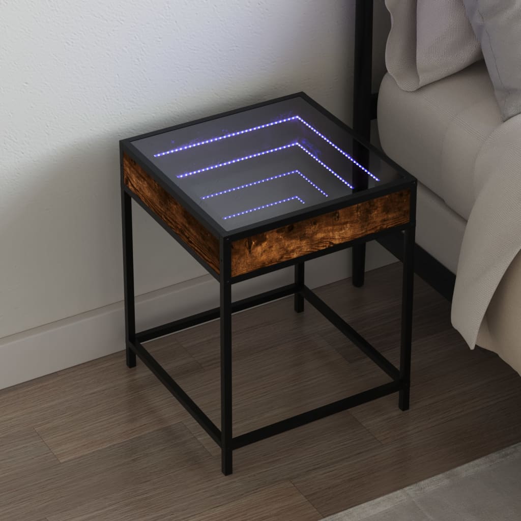 vidaXL Nachttisch mit Infinity-LED Schwarz 40x40x51 cm