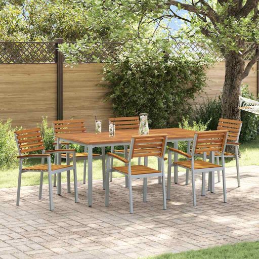 vidaXL Garten Essgruppe 3 pcs Schwarz Massivholz Akazie