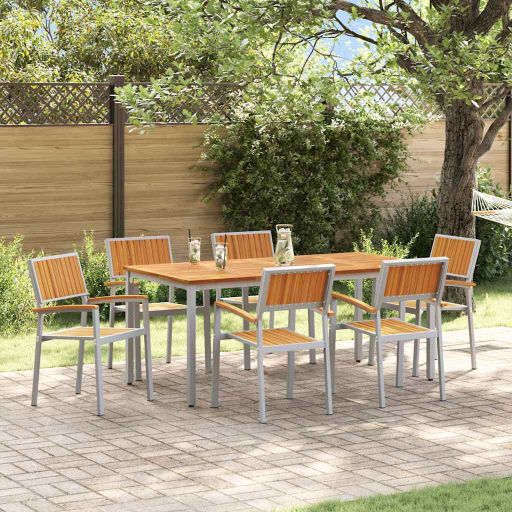 vidaXL Garten Essgruppe 3 pcs Schwarz Massivholz Akazie
