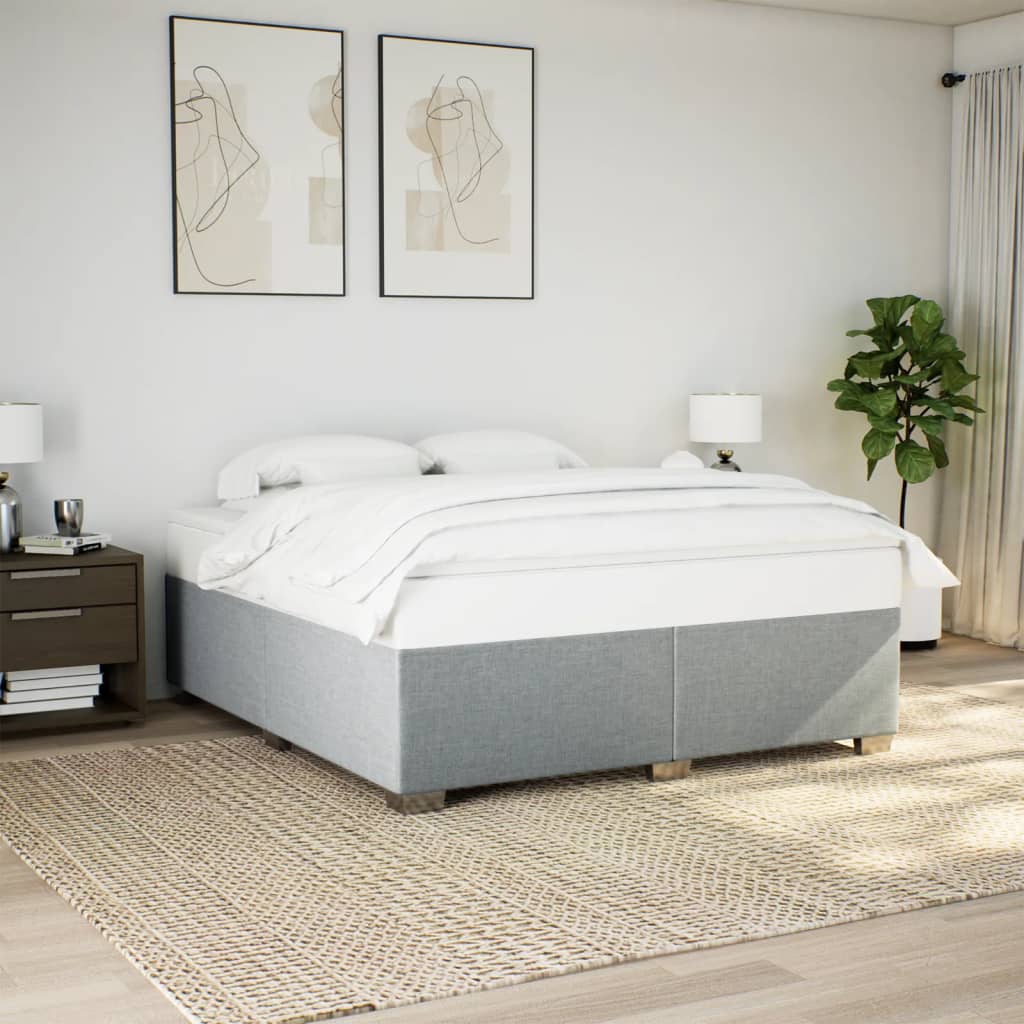 Bettgestell ohne Matratze Hellgrau 80x200 cm Stoff