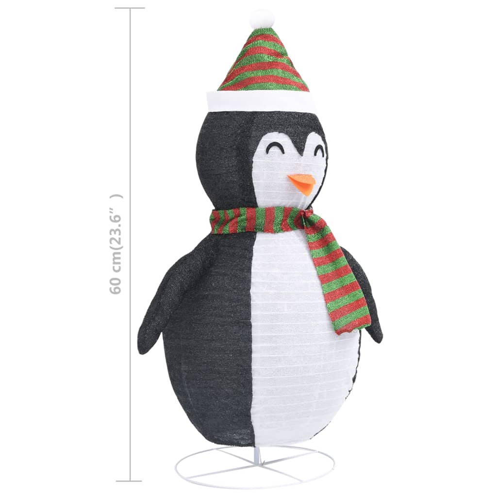 vidaXL Weihnachtsdekoration Pinguin-Figur LED Luxus-Gewebe 60 cm