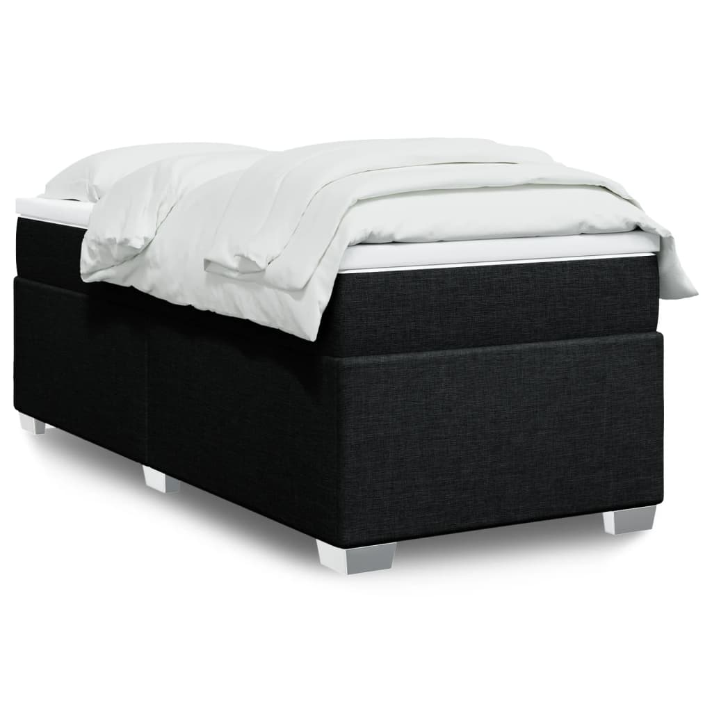 Boxspringbett mit Matratze Hellgrau 80x200 cm Stoff