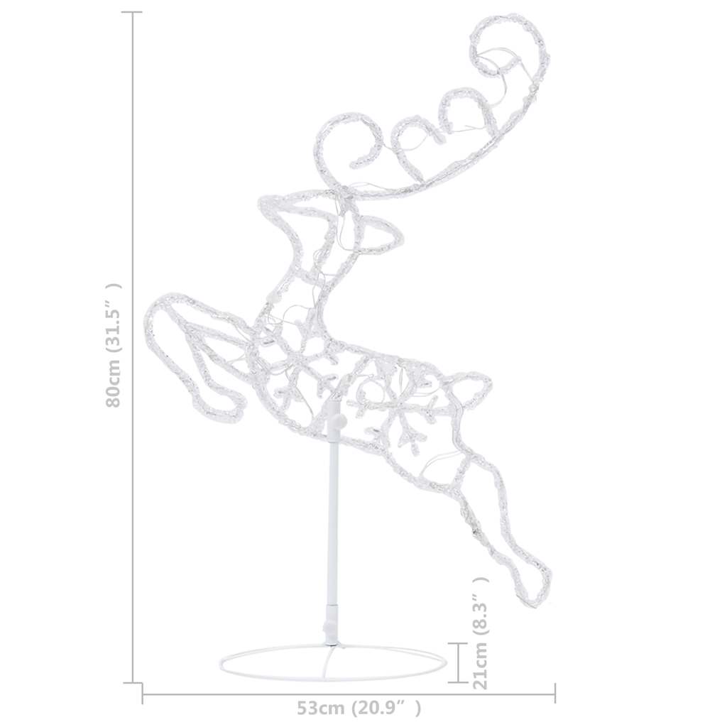 vidaXL Weihnachtsdeko LED Rentiere & Schlitten Acryl 260x21x87 cm