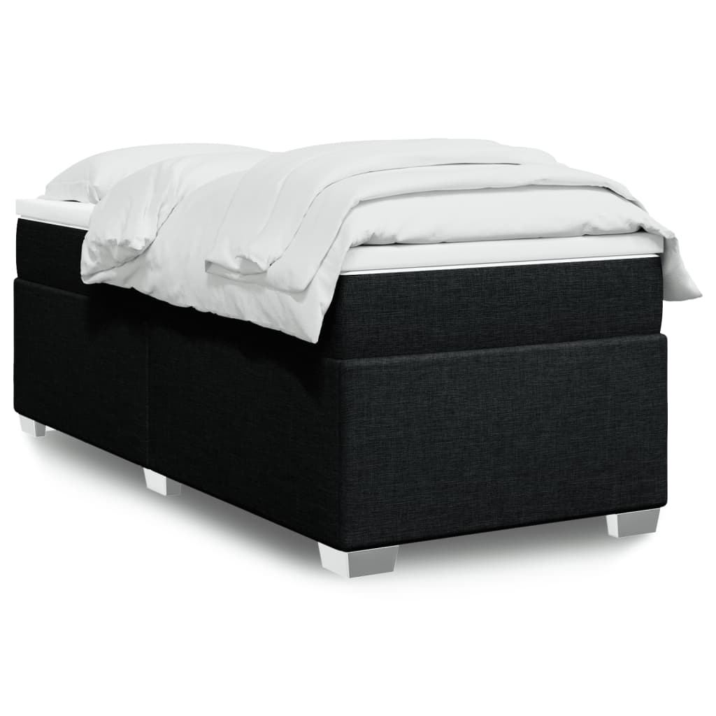 Boxspringbett mit Matratze Hellgrau 80x200 cm Stoff