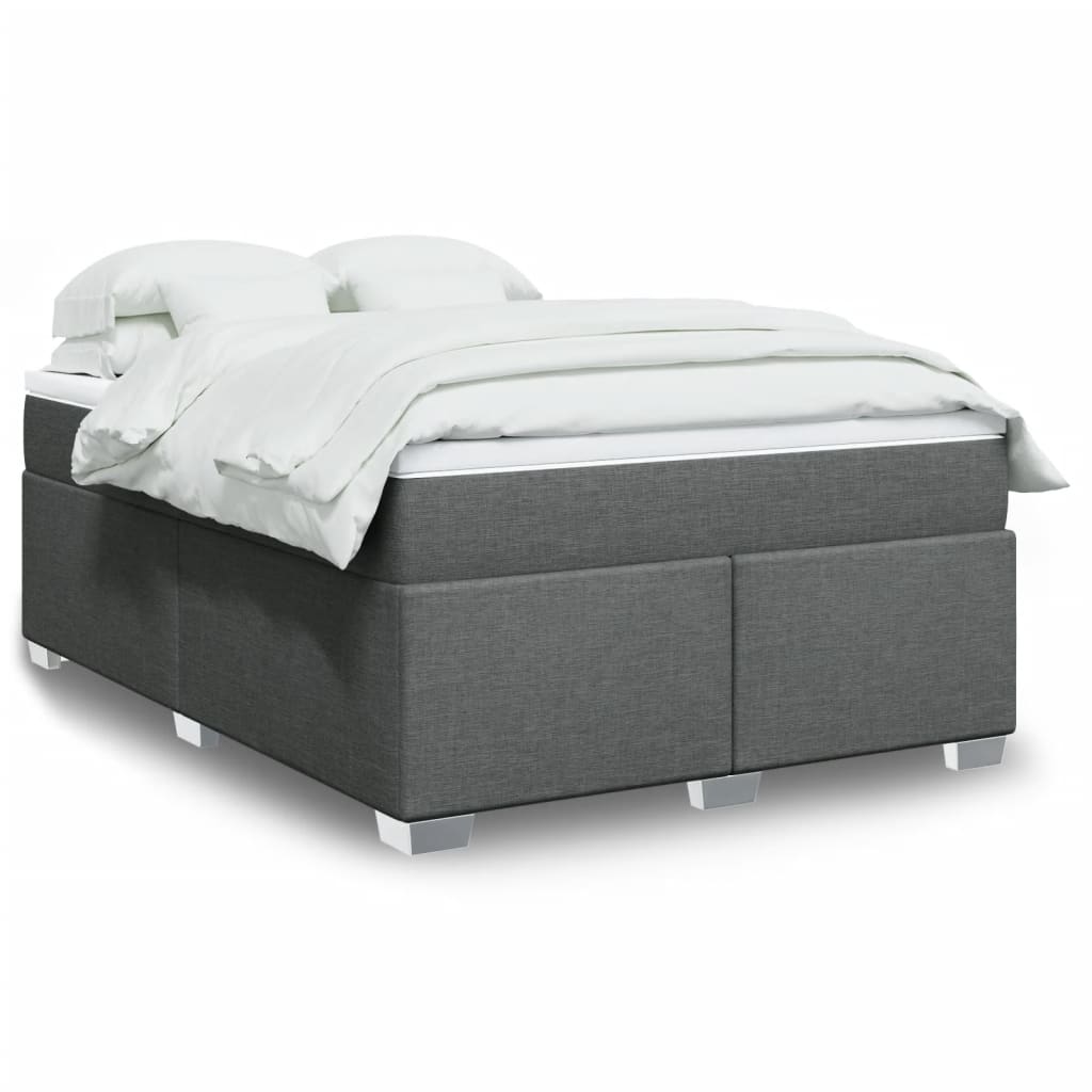 Boxspringbett mit Matratze Hellgrau 80x200 cm Stoff