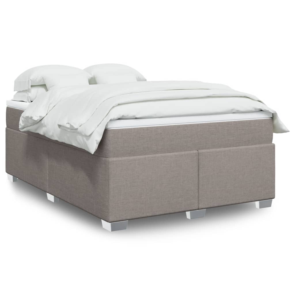 Boxspringbett mit Matratze Hellgrau 80x200 cm Stoff