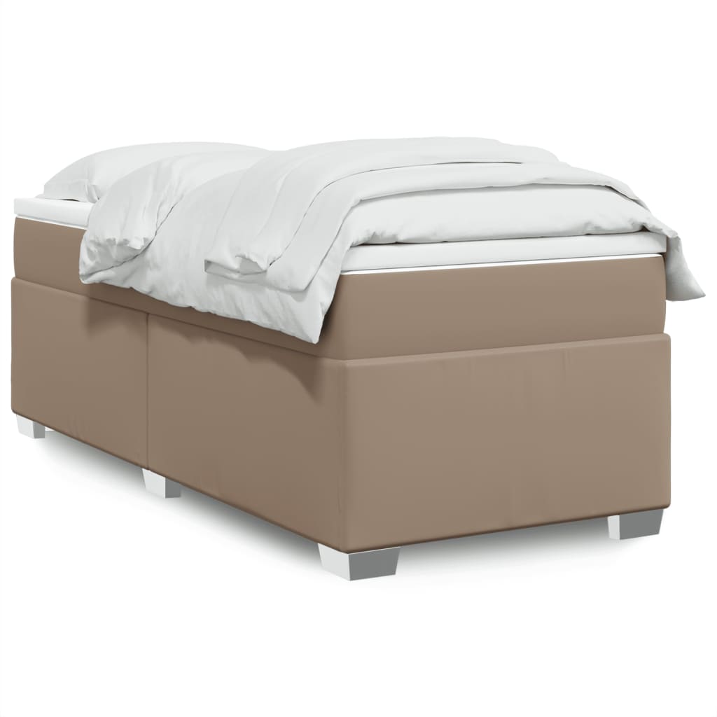 Boxspringbett mit Matratze Schwarz 80x200 cm Kunstleder