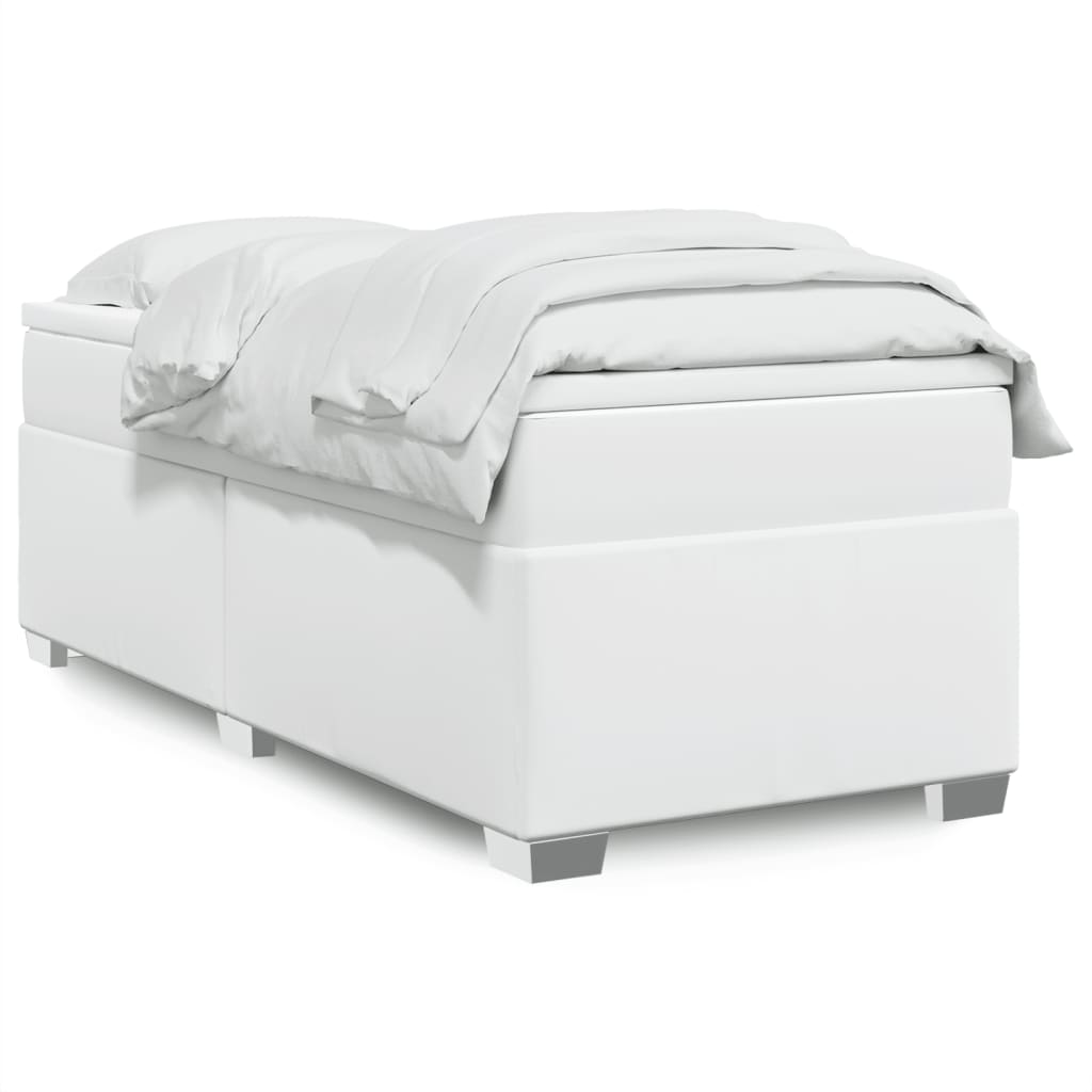 Boxspringbett mit Matratze Schwarz 80x200 cm Kunstleder