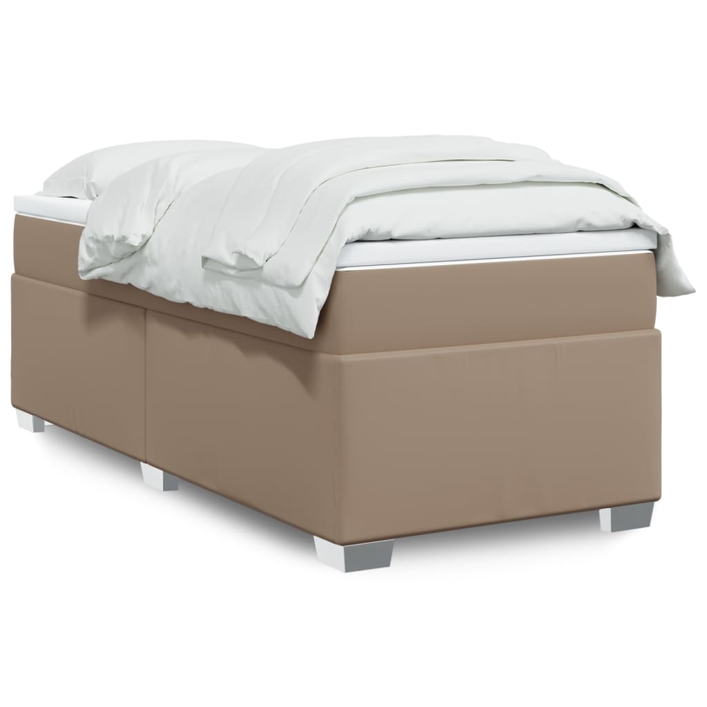 Boxspringbett mit Matratze Schwarz 80x200 cm Kunstleder