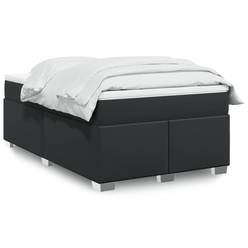 Boxspringbett mit Matratze Schwarz 80x200 cm Kunstleder