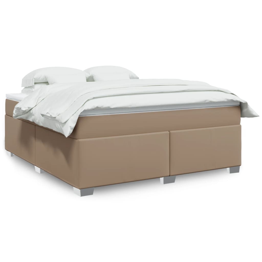 Boxspringbett mit Matratze Schwarz 80x200 cm Kunstleder