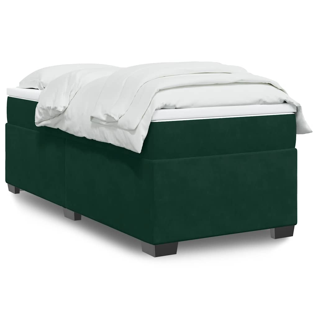 Boxspringbett mit Matratze Hellgrau 80x200 cm Samt