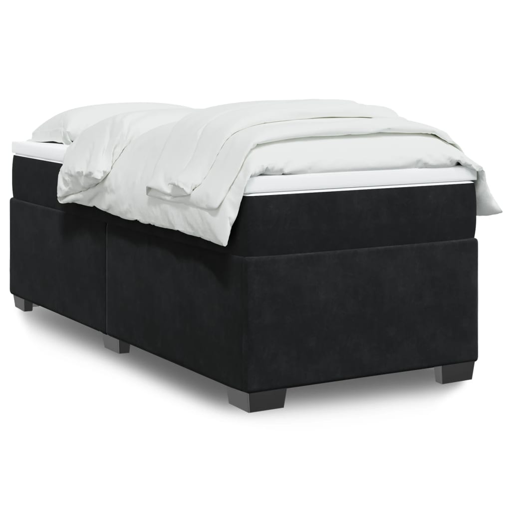 Boxspringbett mit Matratze Hellgrau 80x200 cm Samt