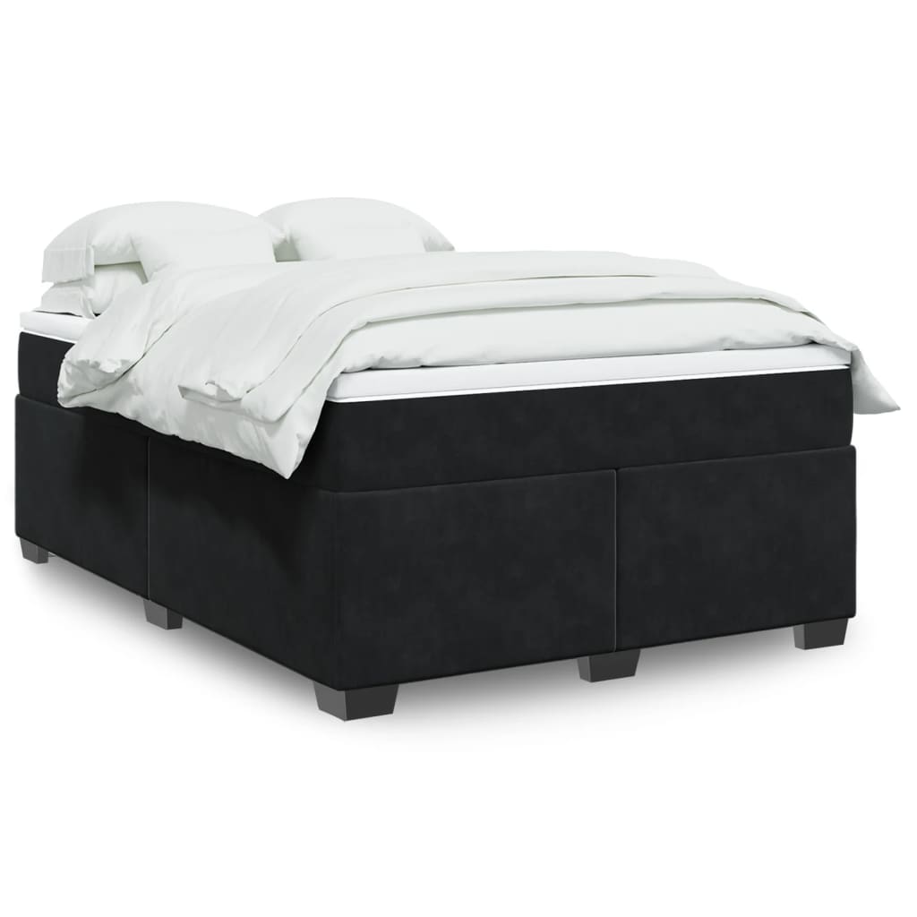 Boxspringbett mit Matratze Hellgrau 80x200 cm Samt