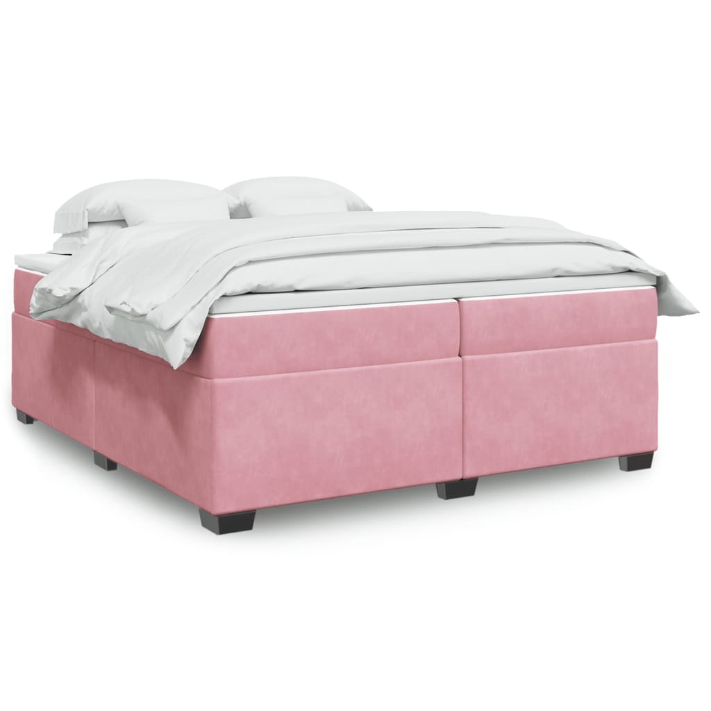 Boxspringbett mit Matratze Hellgrau 80x200 cm Samt
