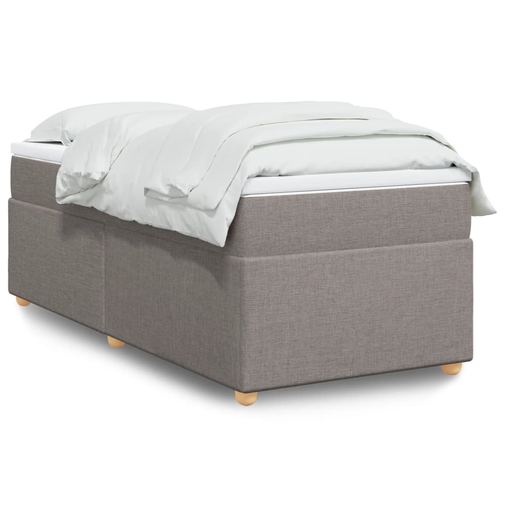 Boxspringbett mit Matratze Hellgrau 80x200 cm Stoff