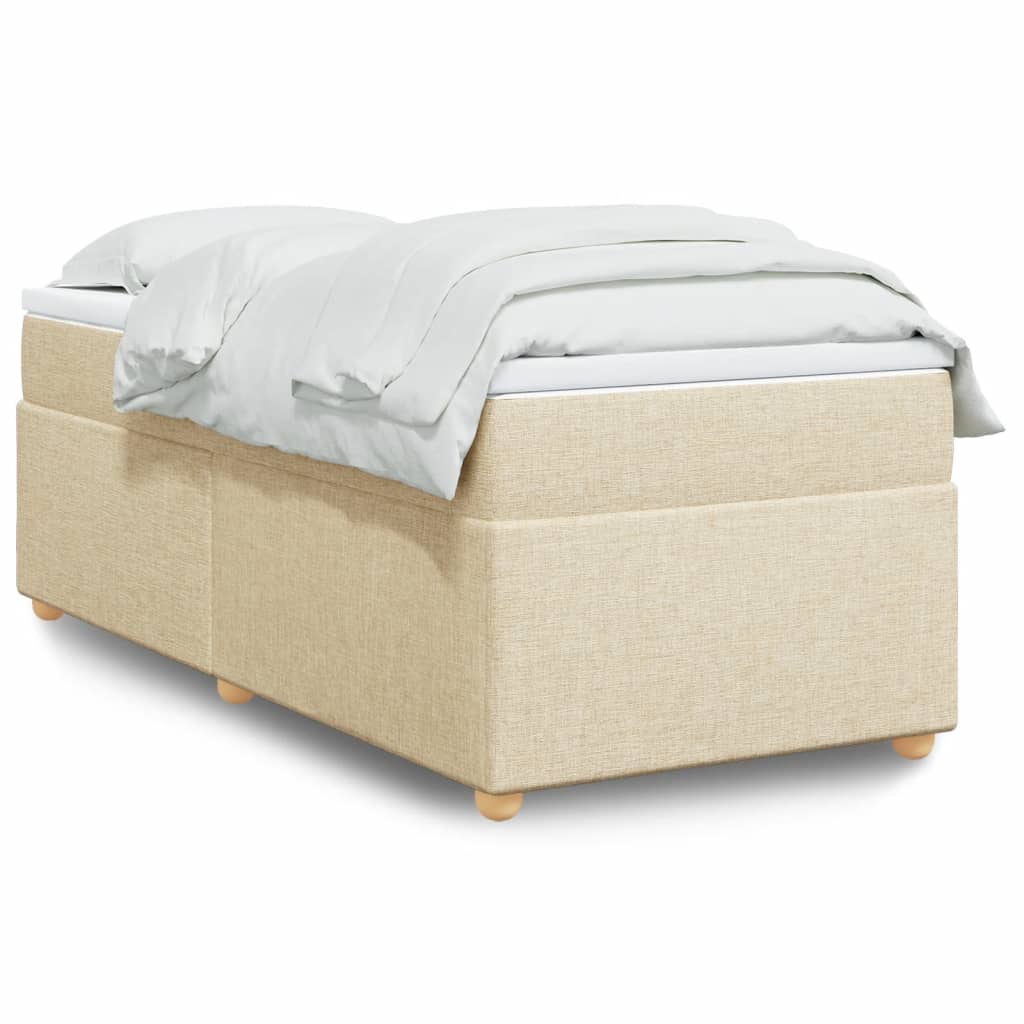 Boxspringbett mit Matratze Hellgrau 80x200 cm Stoff