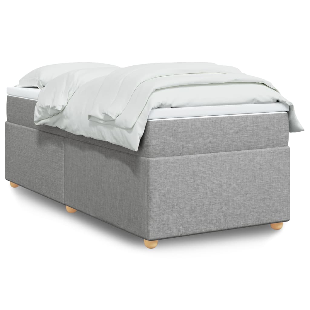 Boxspringbett mit Matratze Hellgrau 80x200 cm Stoff