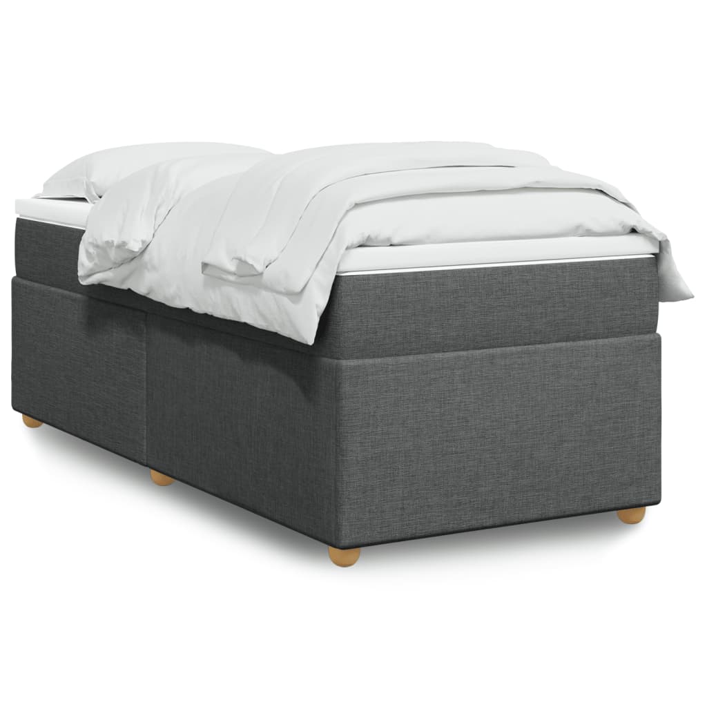 Boxspringbett mit Matratze Hellgrau 80x200 cm Stoff