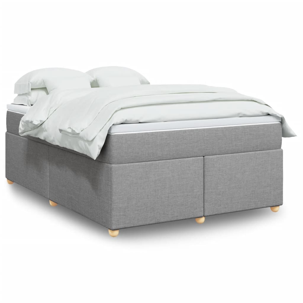 Boxspringbett mit Matratze Hellgrau 80x200 cm Stoff