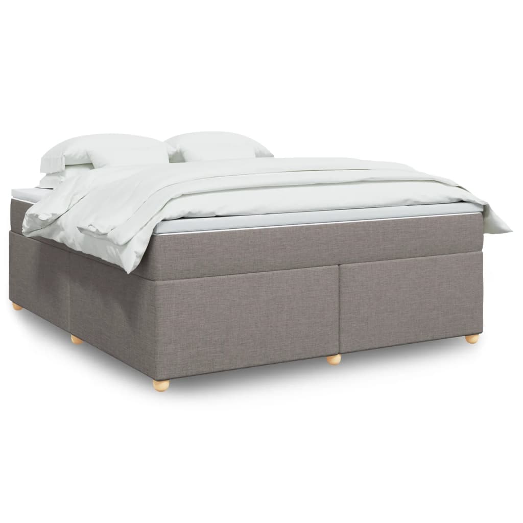 Boxspringbett mit Matratze Hellgrau 80x200 cm Stoff