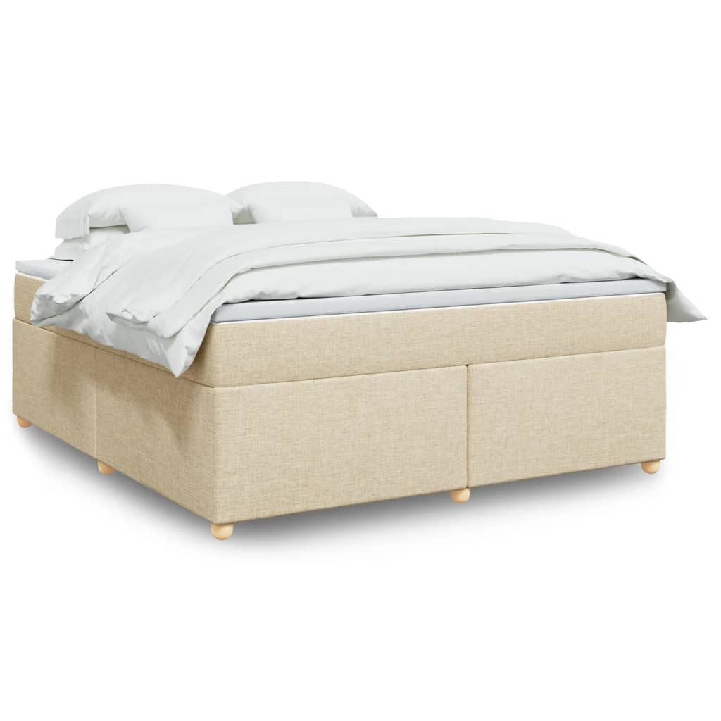 Boxspringbett mit Matratze Hellgrau 80x200 cm Stoff