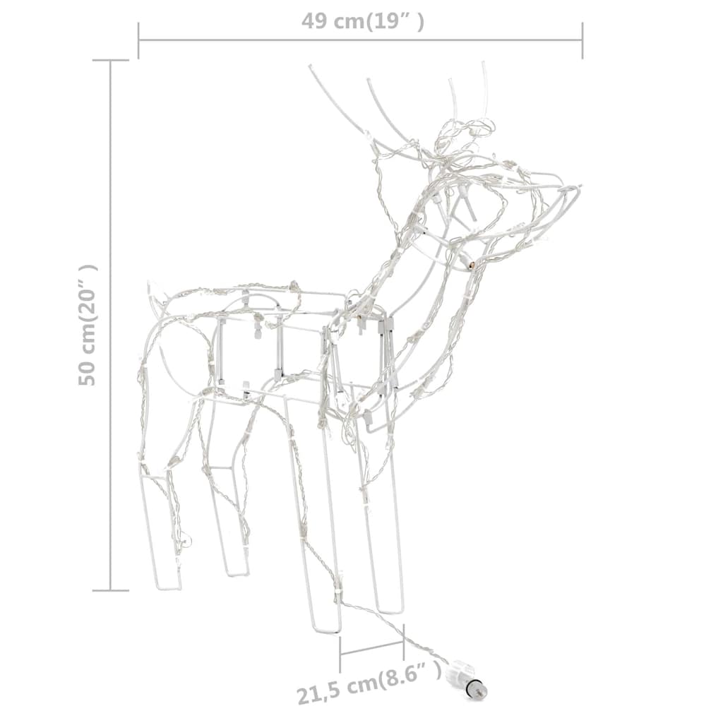 vidaXL 3-tlg. LED-Rentiere Set Weihnachtsdeko 229 LEDs