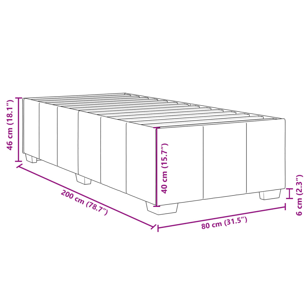 Boxspringbett mit Matratze Hellgrau 80x200 cm Stoff
