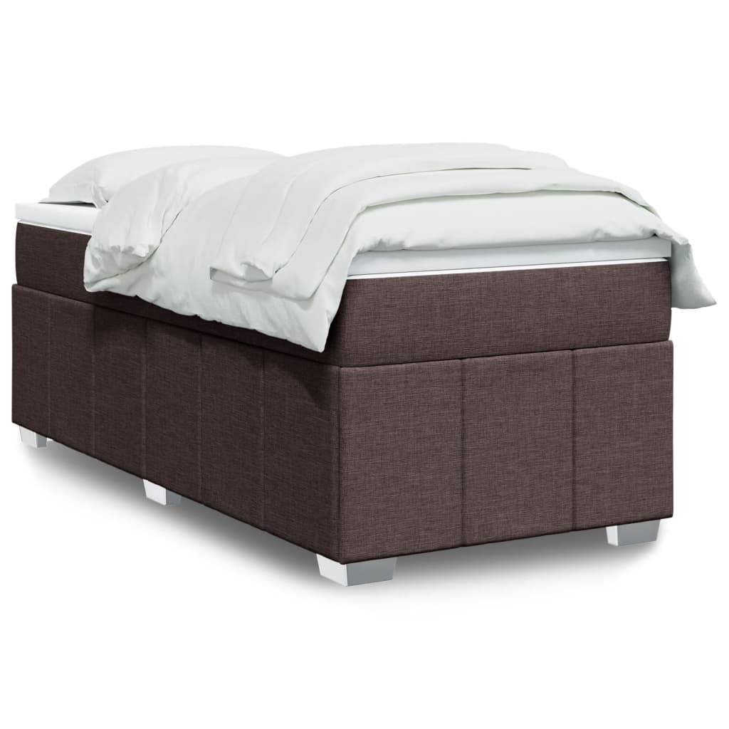 Boxspringbett mit Matratze Hellgrau 80x200 cm Stoff