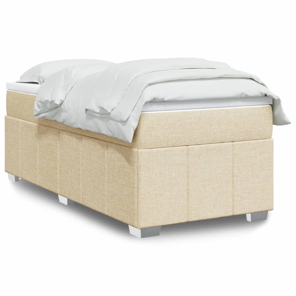 Boxspringbett mit Matratze Hellgrau 80x200 cm Stoff