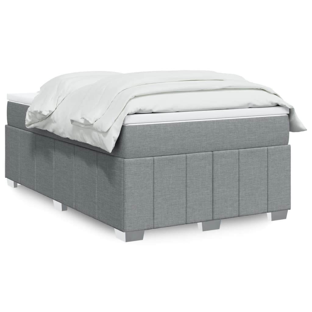 Boxspringbett mit Matratze Hellgrau 80x200 cm Stoff