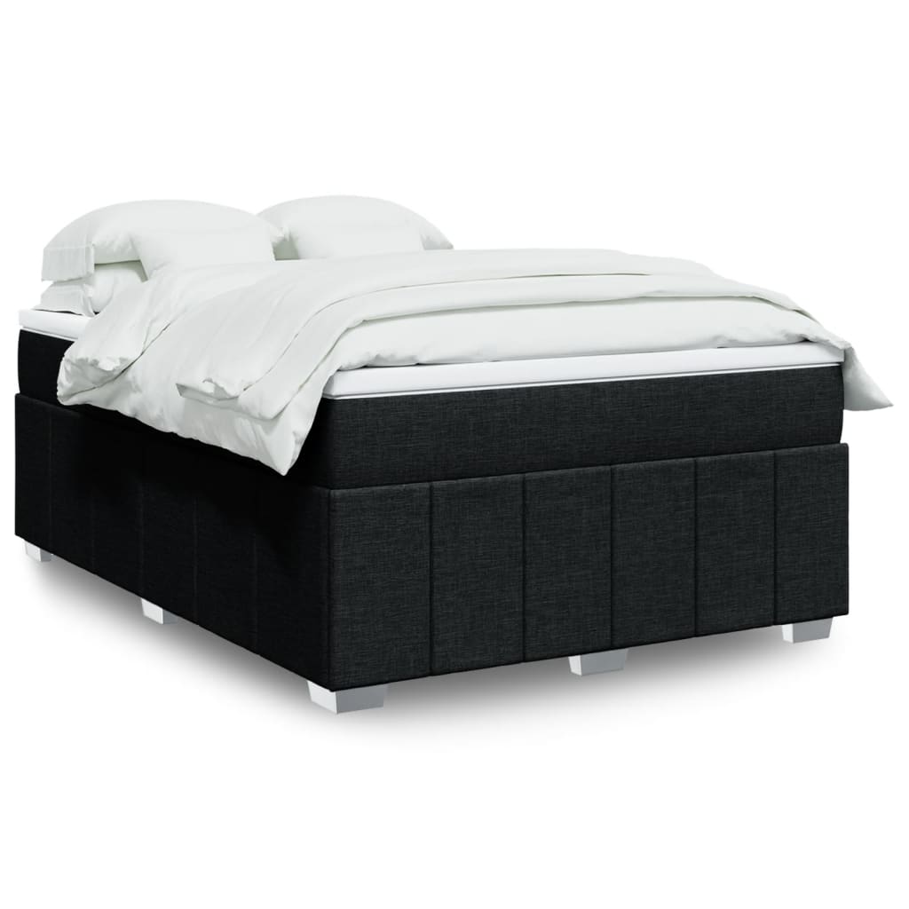 Boxspringbett mit Matratze Hellgrau 80x200 cm Stoff