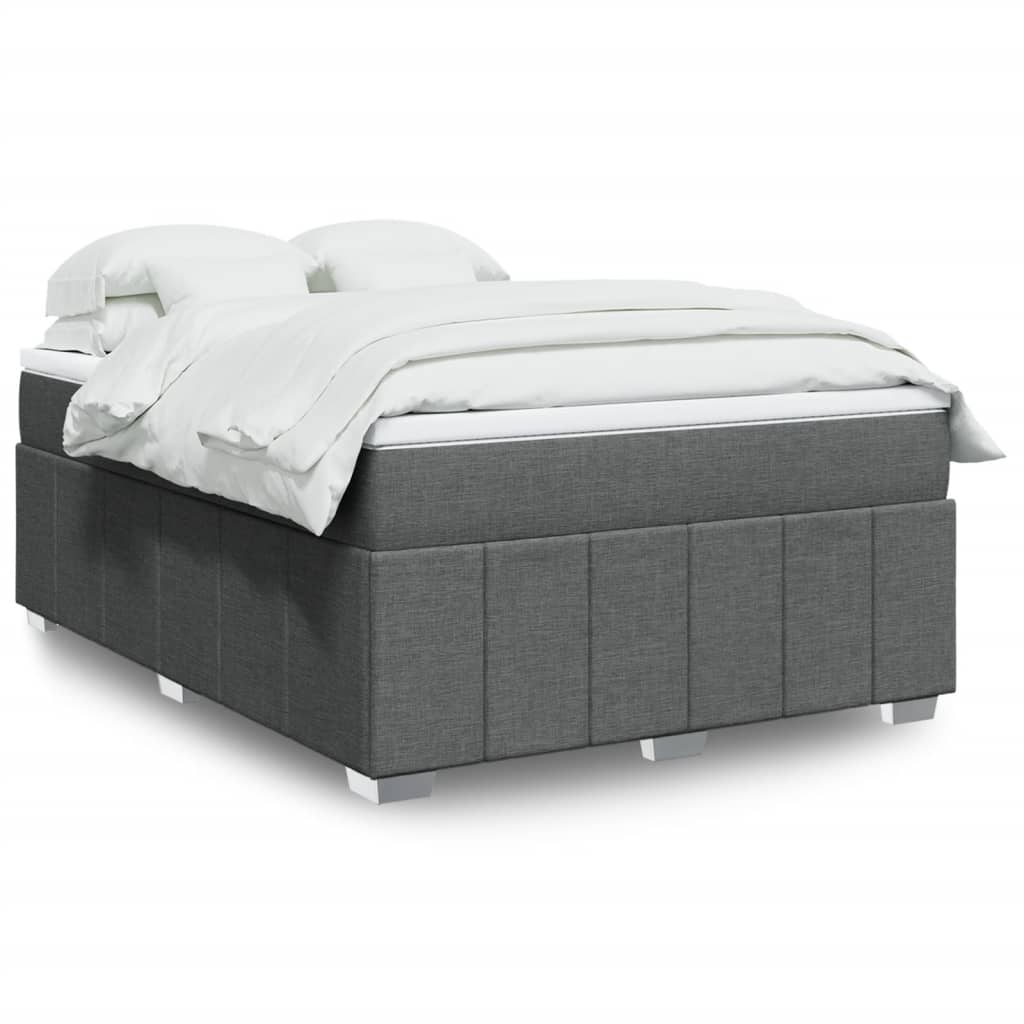 Boxspringbett mit Matratze Hellgrau 80x200 cm Stoff