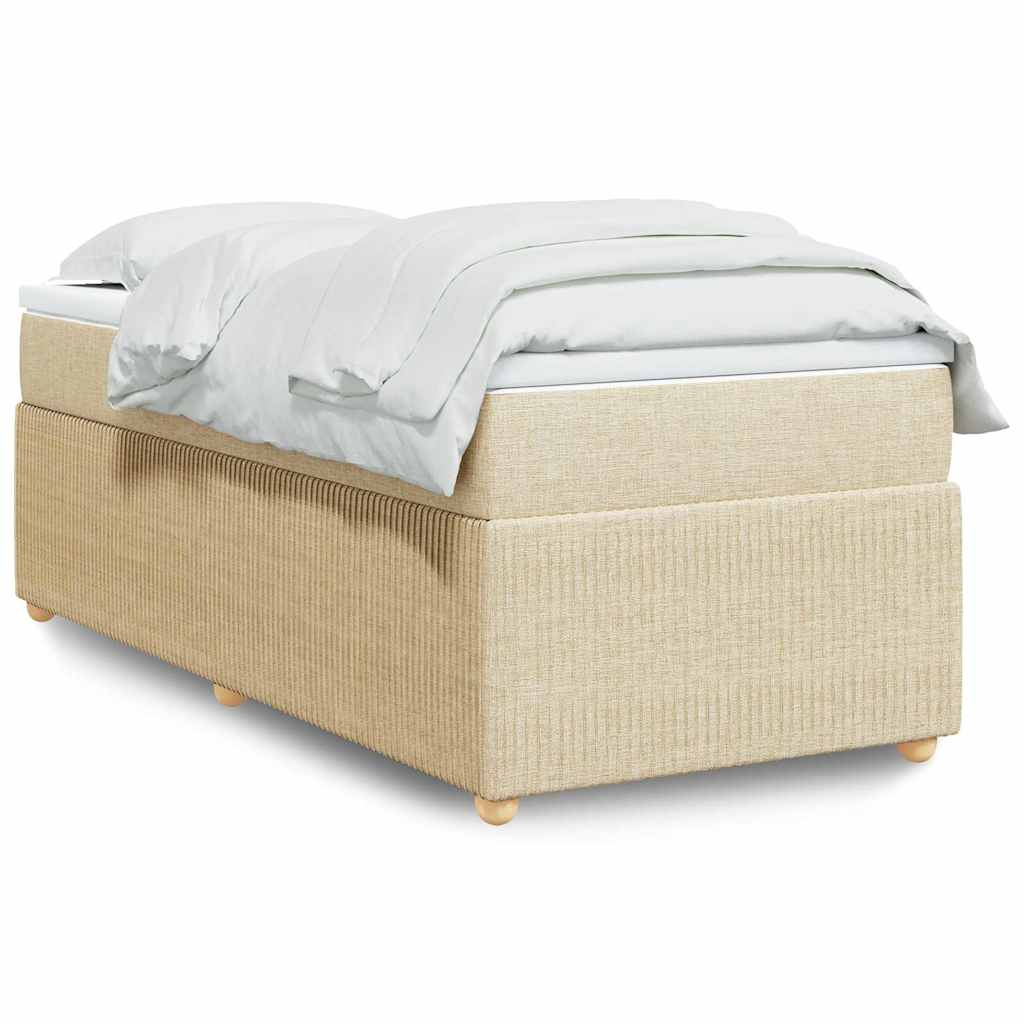 Boxspringbett mit Matratze Hellgrau 80x200 cm Stoff