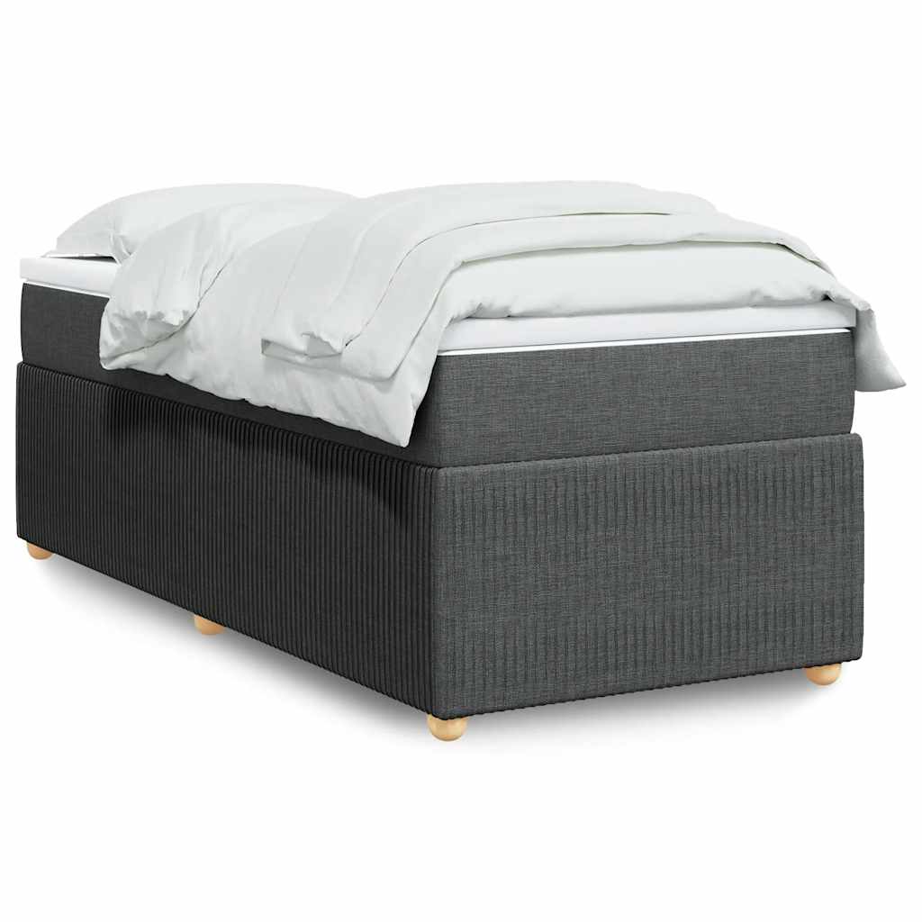 Boxspringbett mit Matratze Hellgrau 80x200 cm Stoff