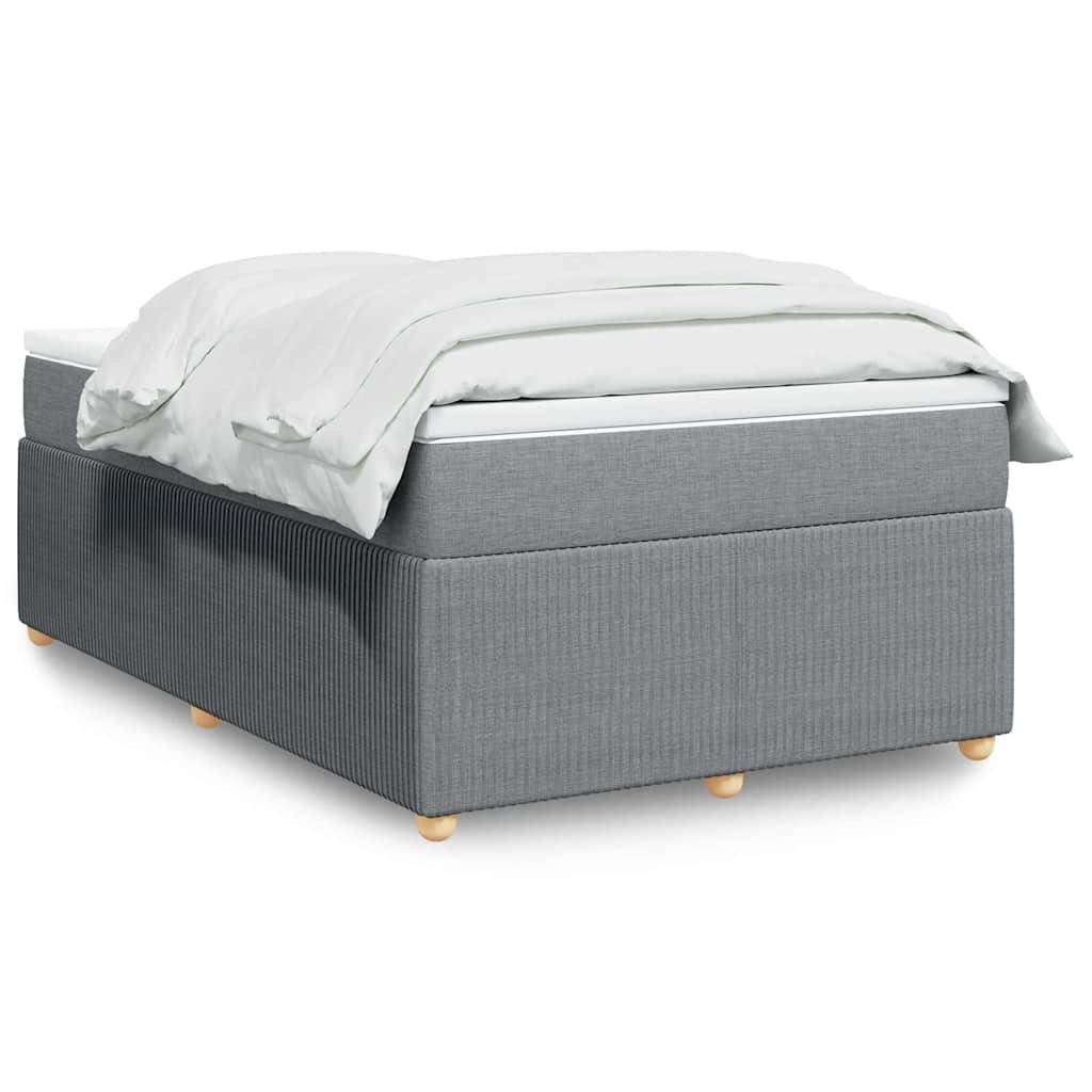 Boxspringbett mit Matratze Hellgrau 80x200 cm Stoff