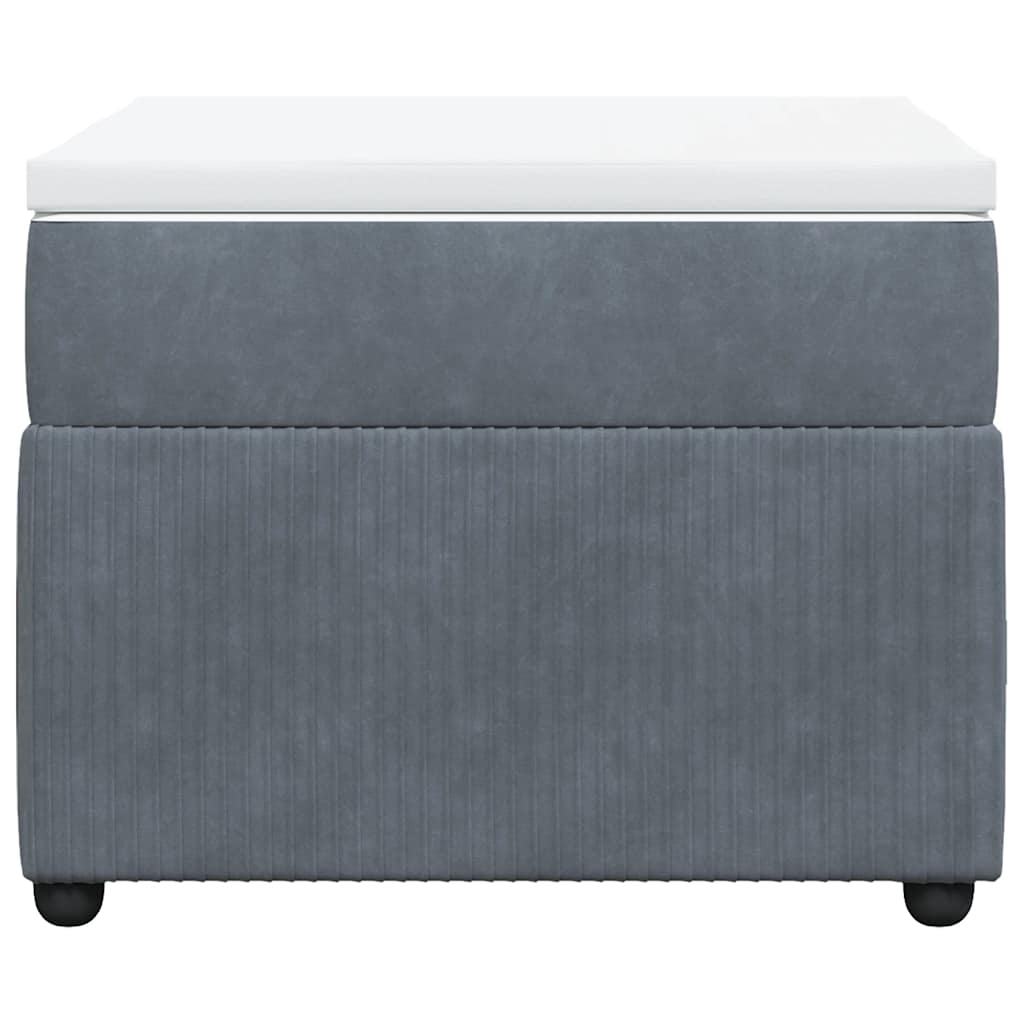 vidaXL Boxspringbett mit Matratze Dunkelgrau 80x200 cm Samt