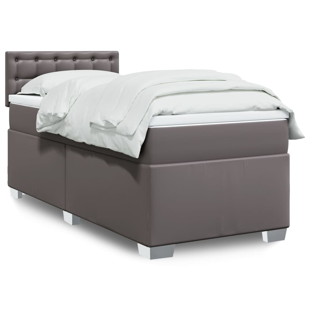 Boxspringbett mit Matratze Schwarz 80x200 cm Kunstleder