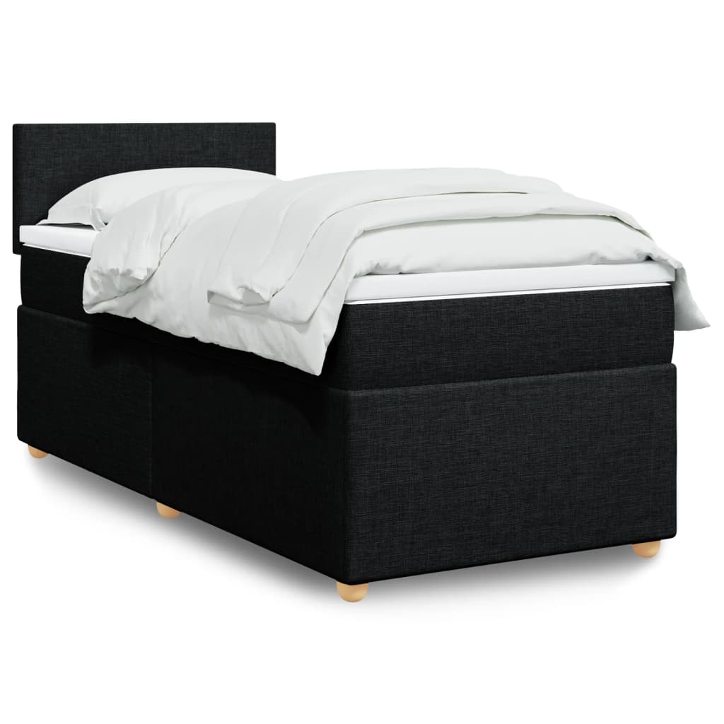 vidaXL Boxspringbett mit Matratze Dunkelgrau Stoff