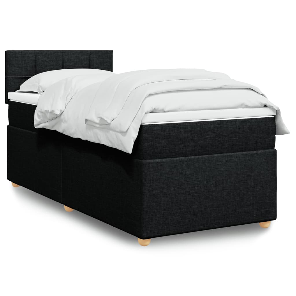 vidaXL Boxspringbett mit Matratze Dunkelgrau Stoff