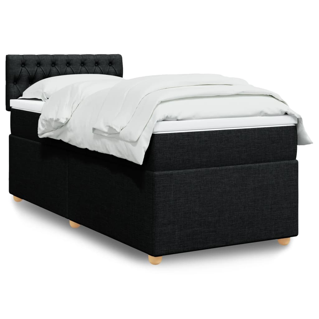 vidaXL Boxspringbett mit Matratze Dunkelgrau Stoff