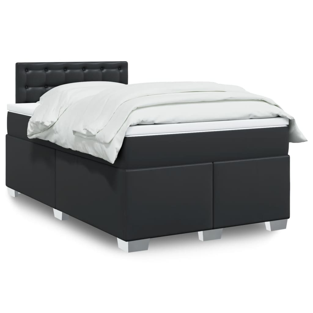 Boxspringbett mit Matratze Schwarz 80x200 cm Kunstleder