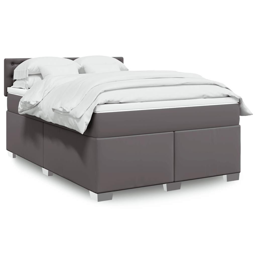 Boxspringbett mit Matratze Schwarz 80x200 cm Kunstleder
