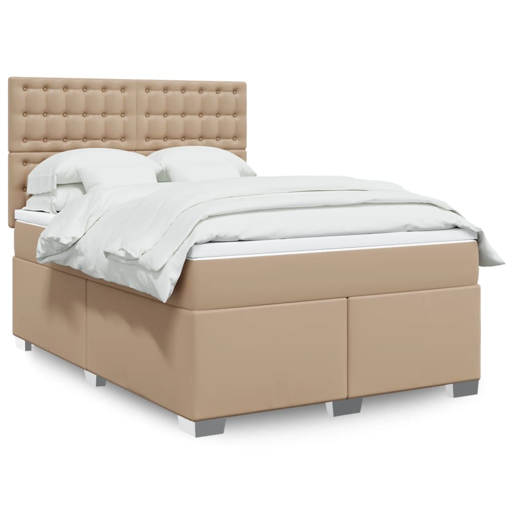 Boxspringbett mit Matratze Schwarz 80x200 cm Kunstleder