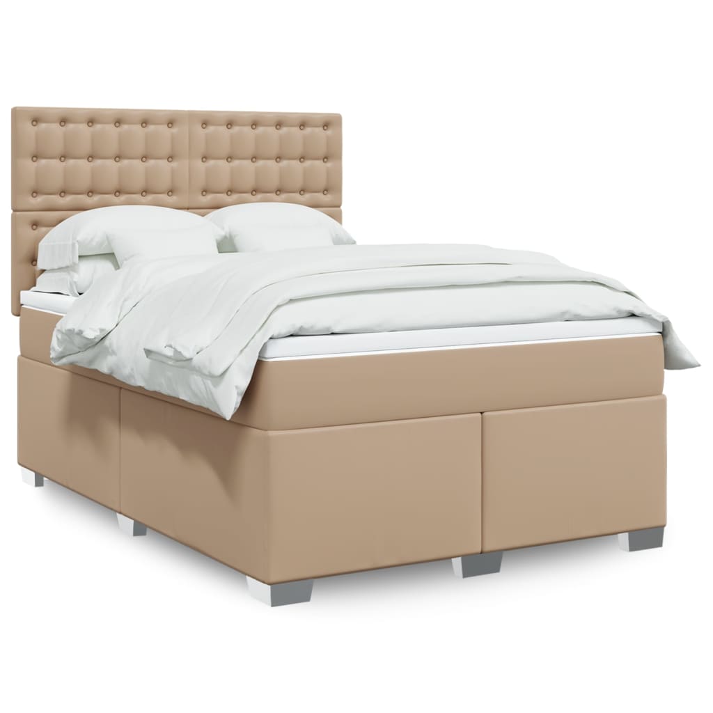 Boxspringbett mit Matratze Schwarz 80x200 cm Kunstleder