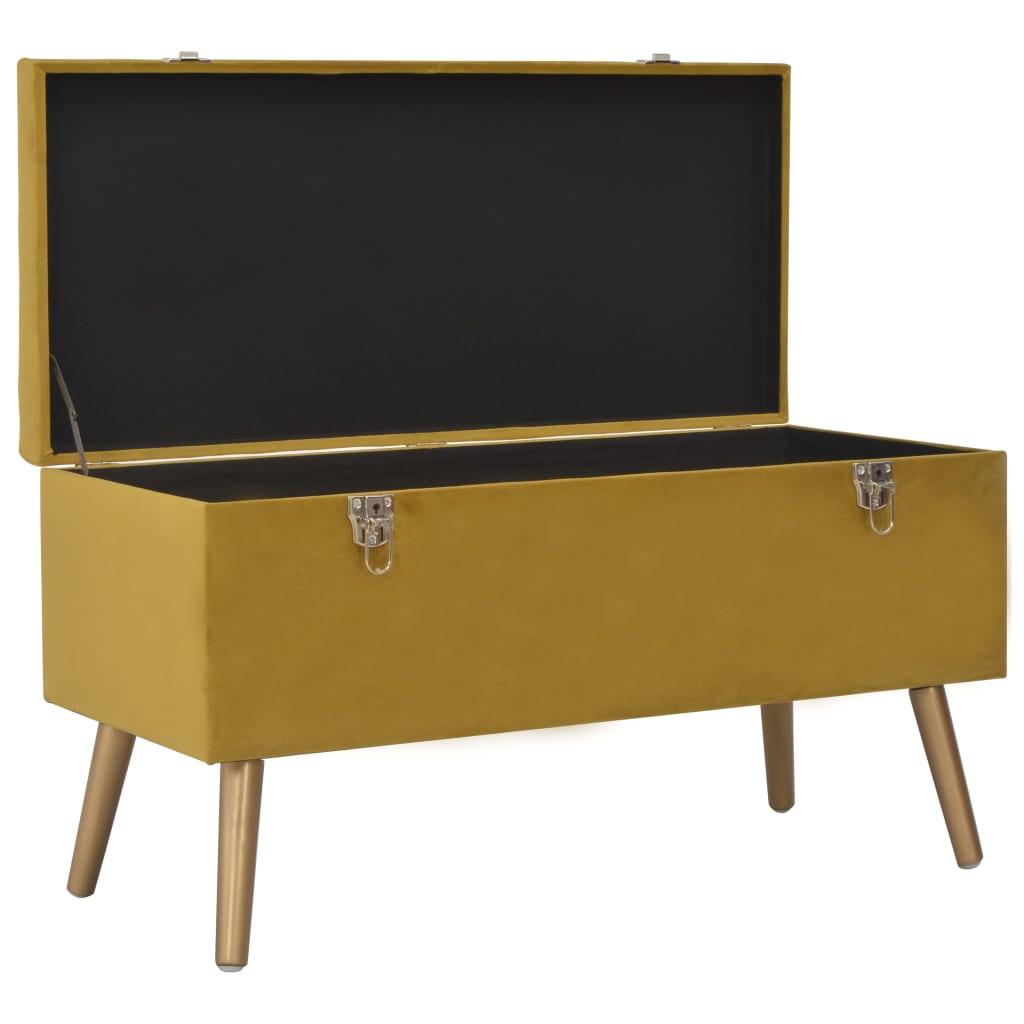vidaXL Hocker mit Stauraum 3 Stk. Senfgelb Samt