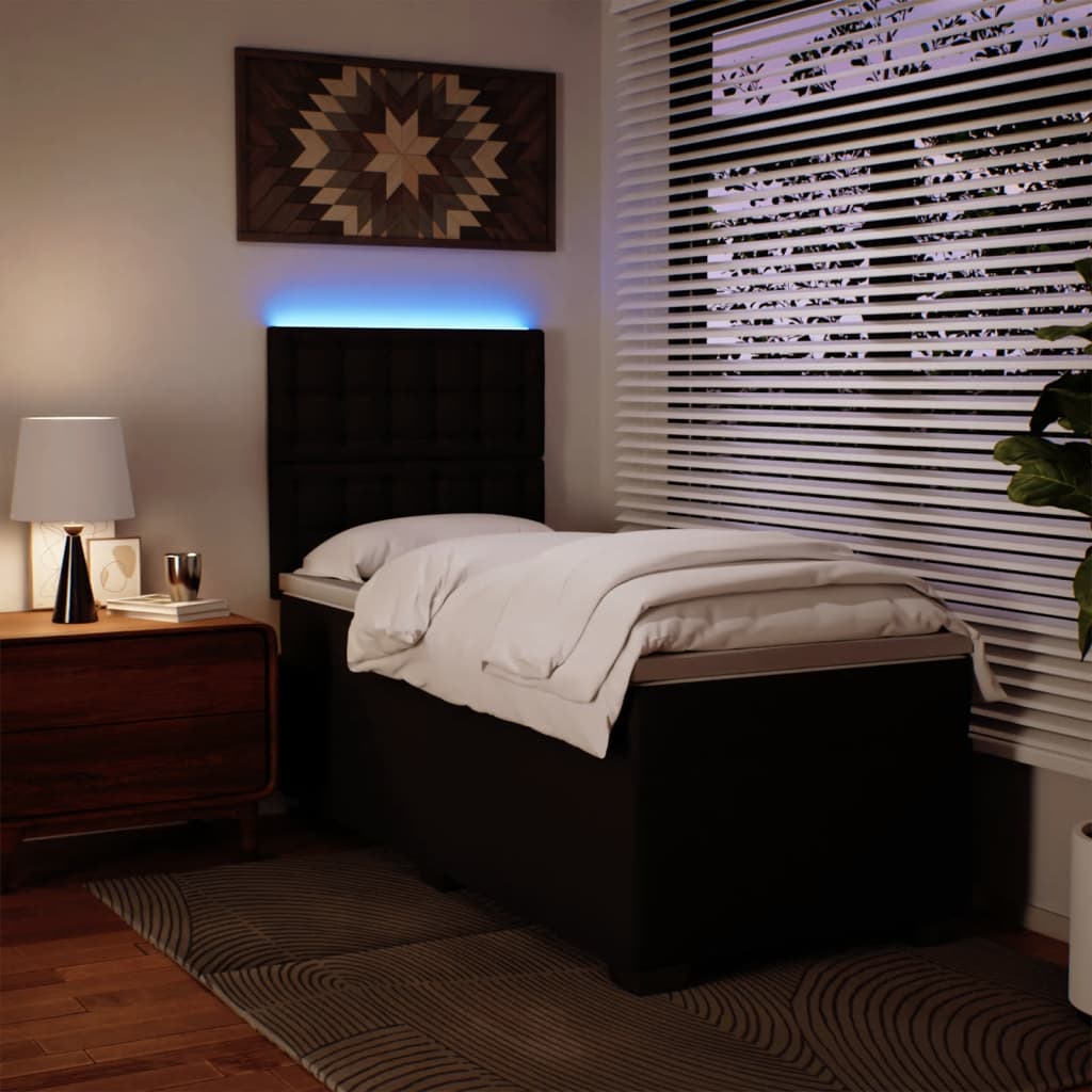 vidaXL Boxspringbett mit Matratze Schwarz Kunstleder