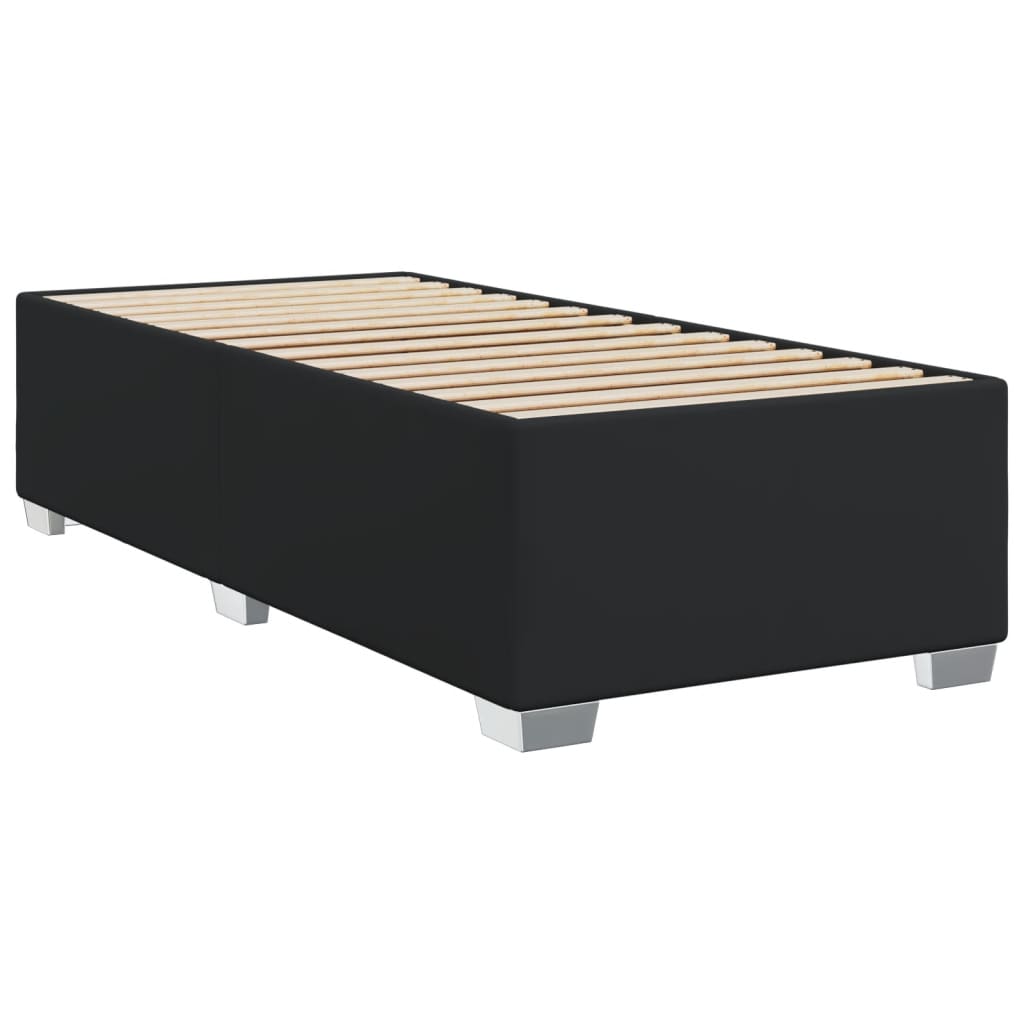 vidaXL Boxspringbett mit Matratze Schwarz Kunstleder
